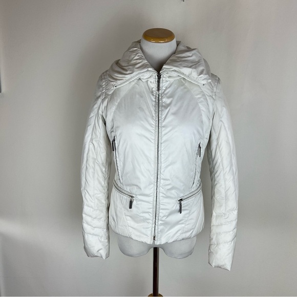 Add Down Revolve Puffer Coat White Jacket Size 2 - Picture 2 of 13